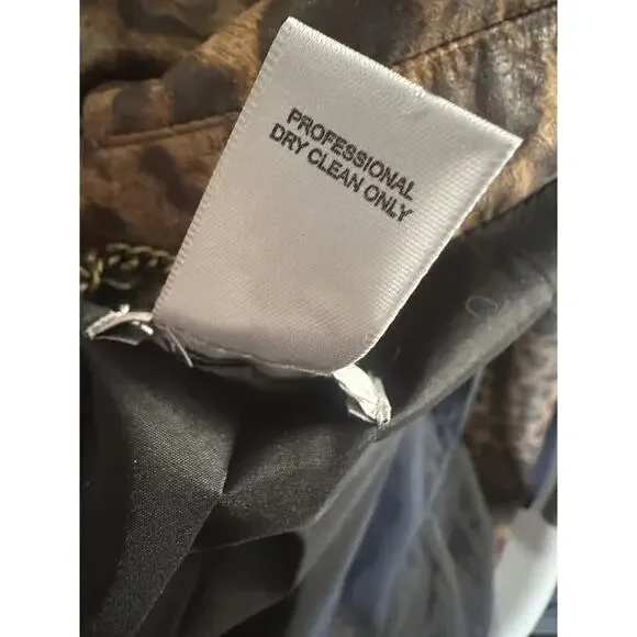 Cachè Leopard Animal Print Trench Coat Large Belted Lined Old Money Y2k Style - Picture 10 of 16